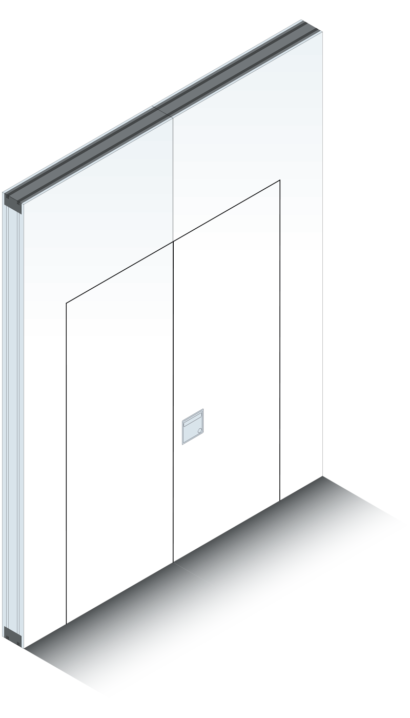 Monowa Series 100 Operable Wall System - Double Inset Pass Door