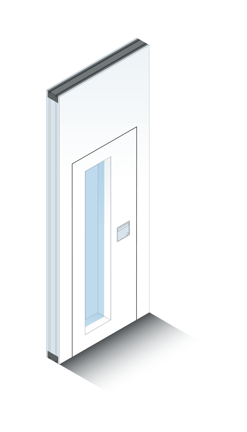 Monowa Series 100 Operable Wall System - Single Inset Pass Door with Vision Panel